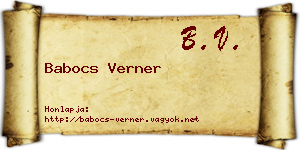 Babocs Verner névjegykártya